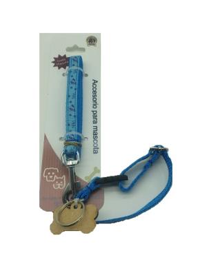 JUEGO CORREA Y COLLAR MINI DECORADO CON PLAQUITA