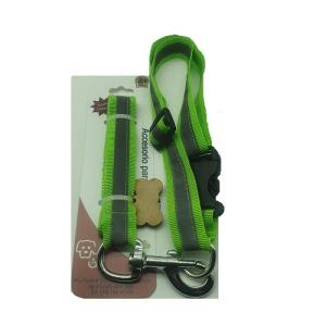 JUEGO CORREA Y COLLAR GRANDE REFLEJANTE CON PLAQUITA