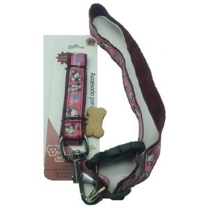 JUEGO CORREA Y COLLAR GRANDE DECORADO CON PLAQUITA