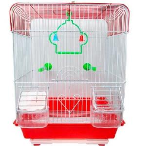 JAULA AVES CUBO 30X23X39CM ROJA