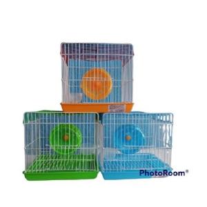 JAULA HAMSTERS CUADRADA NARANJA