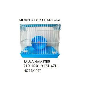 JAULA HAMSTERS CUADRADA AZUL