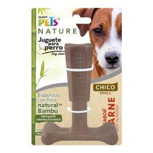 JUGUETE HUESO BAMBU PLUS CHICO CARNE