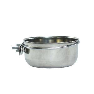 TAZA ACERO C/ABRAZ. P/JAULA 20 OZ.