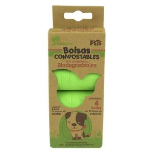 BOLSAS SANITARIAS BIDEGRADABLES 4 ROLLOS C/60 BOLSAS
