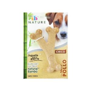 JUGUETE HUESO CHICO TRIPLE DE BAMBU POLLO NATURE