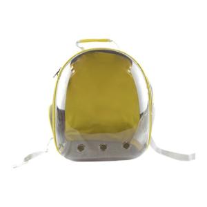 MOCHILA TRANSPARENTE P/MASCOTAS AMARILLA