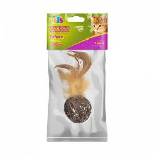 JUGUETE ESFERA DE CATNIP CON PLUMAS