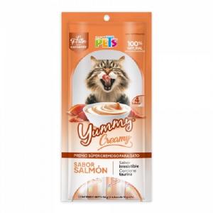 BOLSA YUMMY CREAMY P/GATO SALMON C/4 PZS. 14GRS