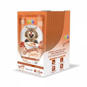 CAJA YUMMY CREAMY P/GATO SALMON 12 C/4PZS.14GRS