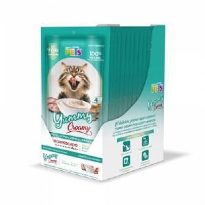 CAJA YUMMY CREAMY P/GATO PEZ/CAMARON 12 C/4PZS.14GRS