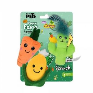 3PACK JUGUETA P/GATO VEGETALES