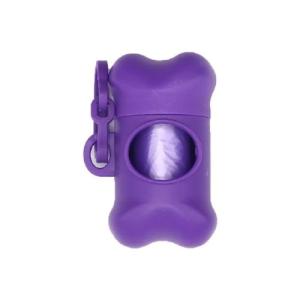DISP DE POOP BAGS EN FORMA TIPO HUESO MORADO