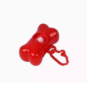 DISP DE POOP BAGS EN FORMA TIPO HUESO ROJO