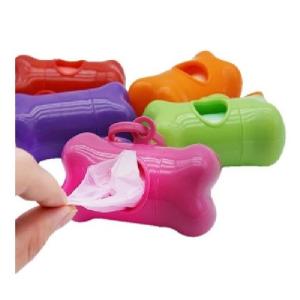 DISP DE POOP BAGS EN FORMA TIPO HUESO ROSA