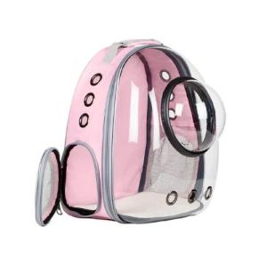 MOCHILA TRANSP CON BURBUJA TRANSPARENTE ROSA
