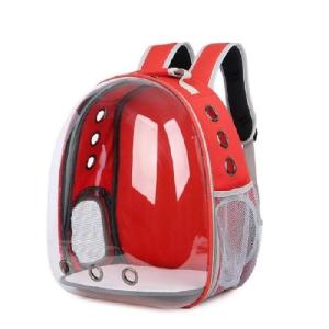 MOCHILA TRANSP SIN BURBUJA TRANSPARENTE ROJO