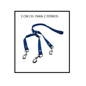 CORREA NYLON 2 CM CHICA PARA 3 PERROS