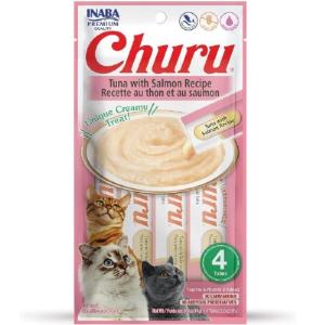 (4 PZS) CHURU ATUN Y SALMON GOLOSINA P/GATO 14GRS