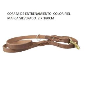 CORREA REFORZADA ENTRENAM. C/MANIQ 2X180CM PIEL