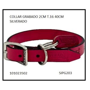 COLLAR PIEL GRABADO 2CM T16 40CM.