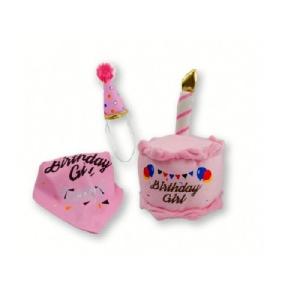 FLUFFY CHUMS JUGUETE DE PELUCHE CON SONIDO TIPO SQUEAKY 3 PIEZAS ESTILO HAPPY BIRTHDAY GIRL SHARPAW