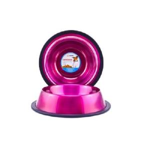 COMEDERO IMPORTADO ACERO INOX.8oz ROSA